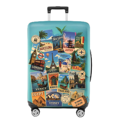 Colorful Geometric Luggage Cover, Abstract Suitcase Protector
