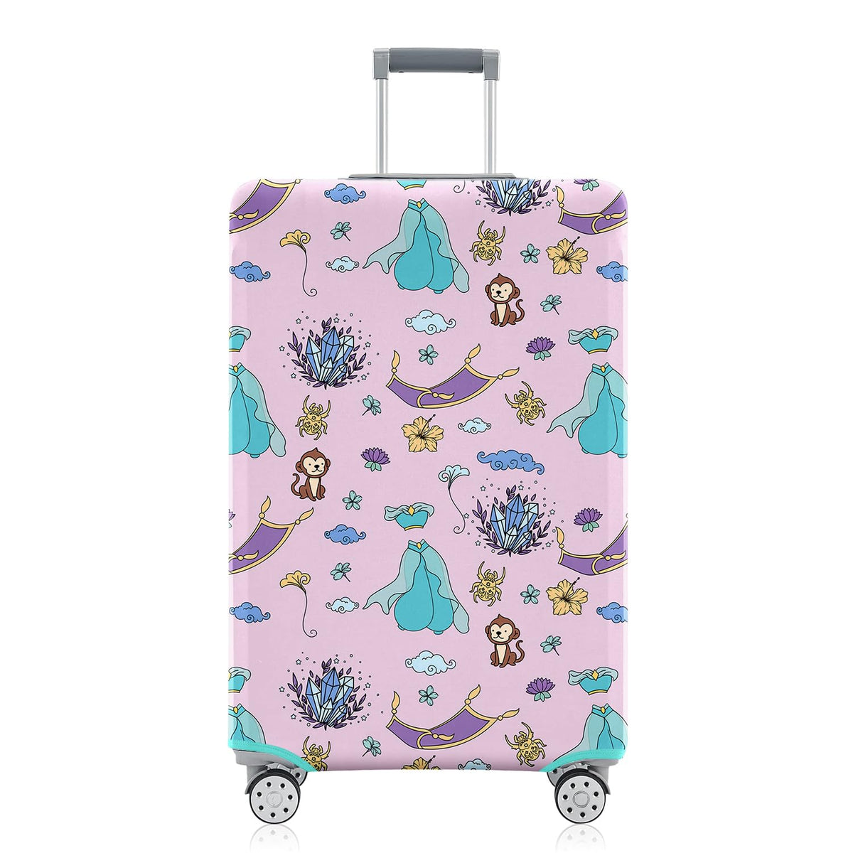 Fashion Accessory Travel Luggage Cover Fashion Girl Perfume and Lipstick and Heels Travel Suitcase Cover Anti-scratch Suitcase cover Fits 18-20 Inch
