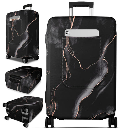 Slohif Luggage Cover for Suitcase Tsa Approved Protector - Luggage Sleeve Large Suit Case Cover Travel Stretch Baggage Case Protective Washable Fit 18-32 Inch Marble L