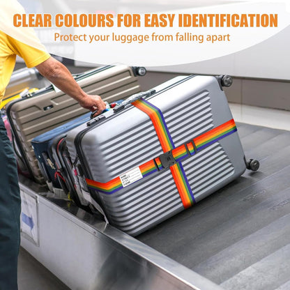 BILIONE Luggage Straps for Suitcases, Adjustable Lockable Suitcase Straps