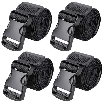 MAGARROW 2" Utility Luggage Straps with Buckle Adjustable, 4-Pack (Black, 2 in x 9.5 ft)