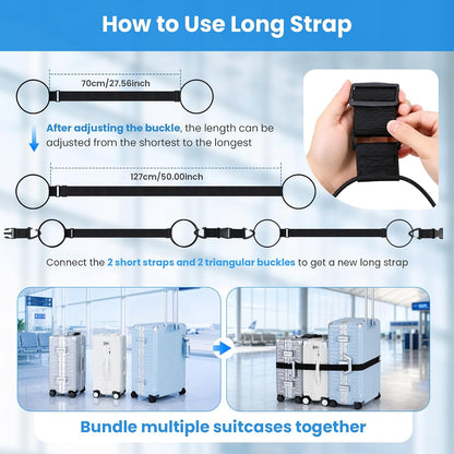 Adjustable Luggage Straps for Suitcases