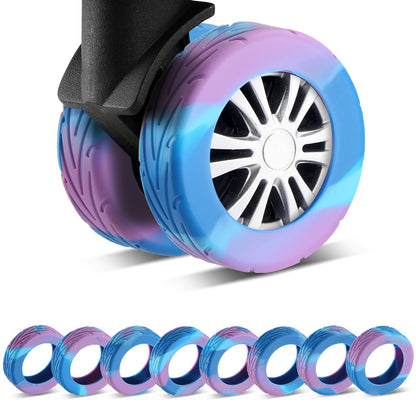 8Pcs Upgrade Luggage Wheel Covers, Travel Accessories (Black)