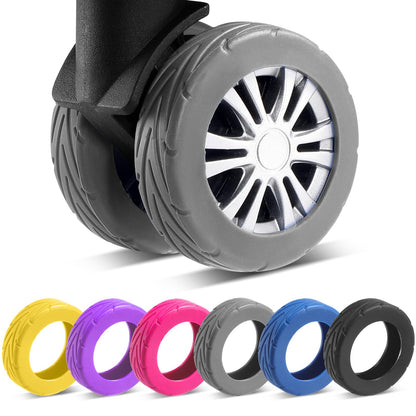 8Pcs Upgrade Luggage Wheel Covers, Travel Accessories (Black)