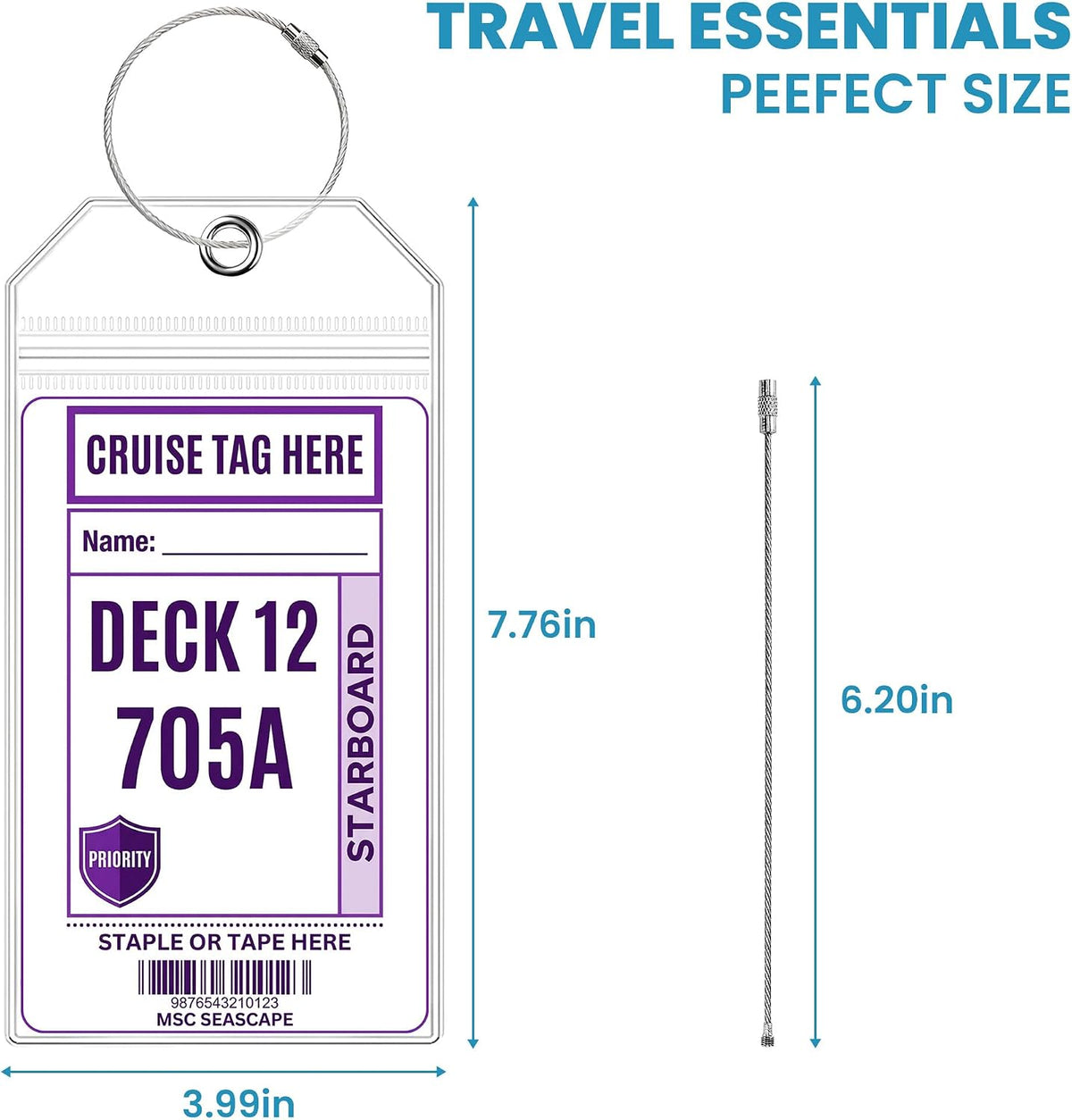 6 Pack Cruise Luggage Tag Holder for Carnival, Princess, Holland America