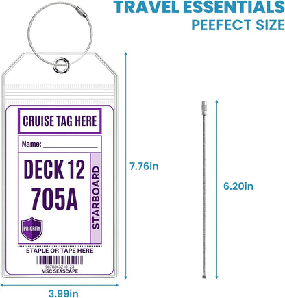 6 Pack Cruise Luggage Tag Holder for Carnival, Princess, Holland America