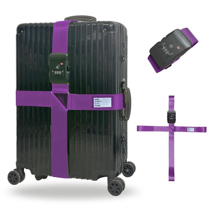 Luggage Straps TSA Approved with Lock,Suitcase Straps with Tags Purple1Pack