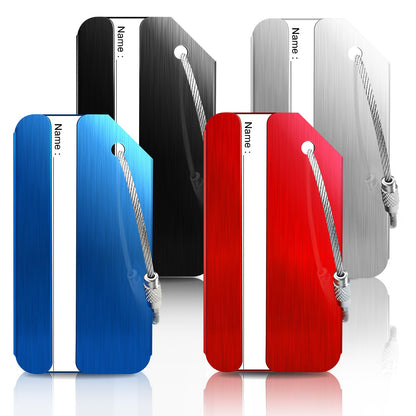 Wonwood_direct Aluminum Luggage Tag for Suitcase, 6 Pack Metal Luggage Tag