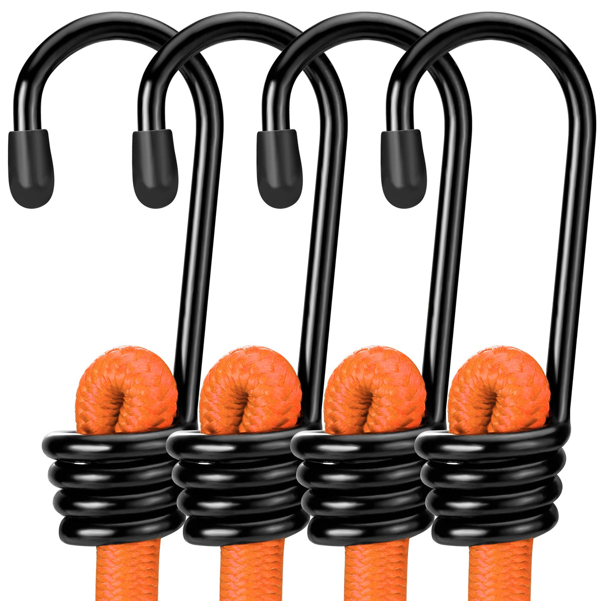 WORKPRO 24" Bungee Cords with Hooks, 4 Pack Heavy Duty Outdoor Bungee Strap