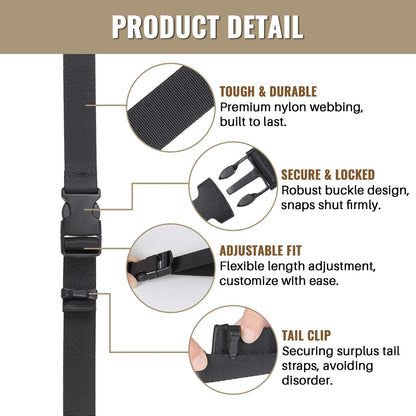 1”x 48”Utility Straps with Buckle Quick Release Buckle Straps with Clip