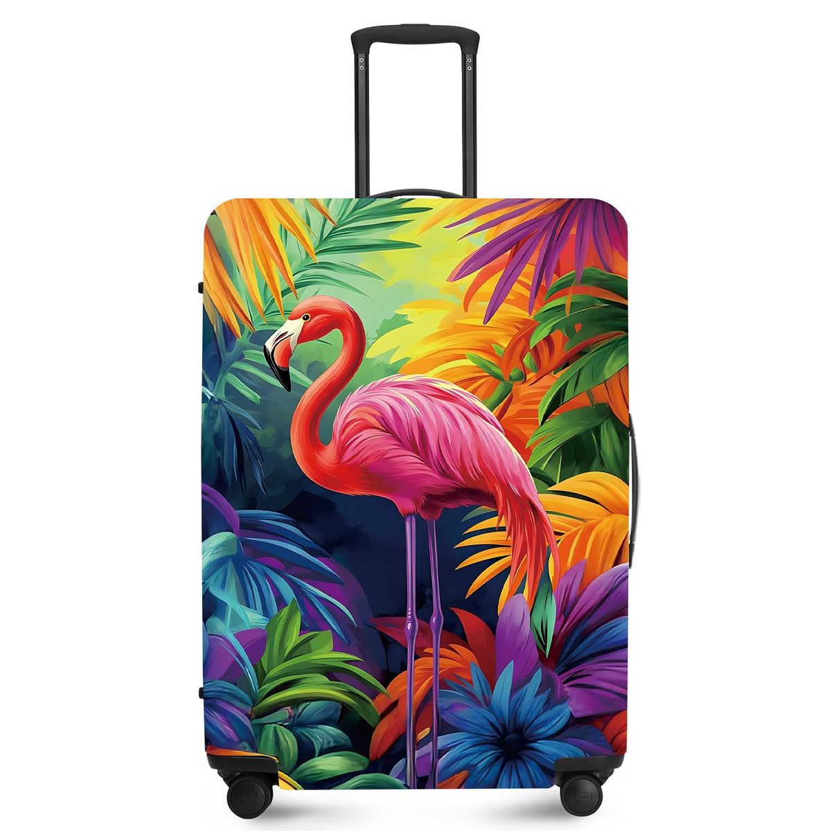FOREVER QUEEN Blue Gold Luxury Marble Luggage Cover Suitcase Protector Suitcase Cover Anti-Scratch,Stretchable Bag Cover Washable Durable Polyester