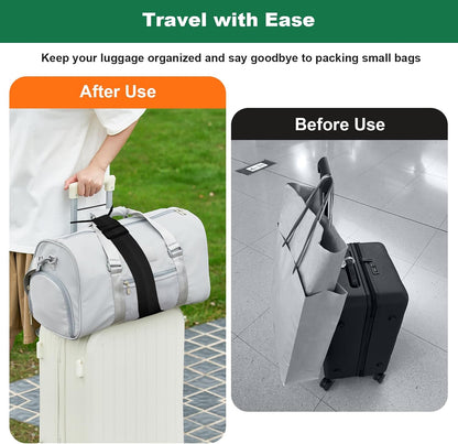 Luggage Connector Straps 2 Pack, Adjustable Add-a-Bag Strap,Pink Grey