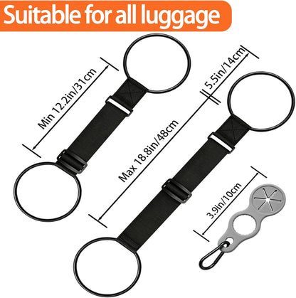 4 Pack Adjustable Luggage Straps for Suitcases with Bottle Strap