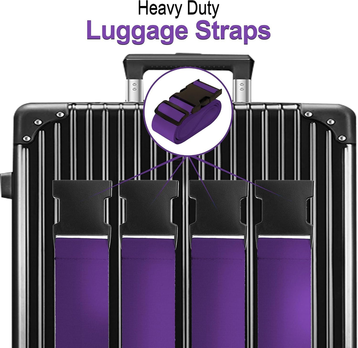 Chelmon Luggage Straps for Suitcases TSA Approved Travel Essentials 4 Pack