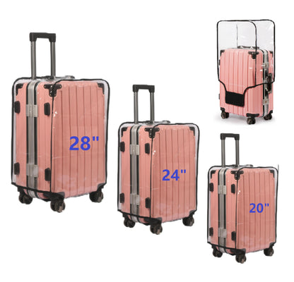 Clear PVC Suitcase Cover Protectors Thicken Luggage Cover Protector Full Transparent Waterproof Wheeled Dustproof Luggage Sleeve Protector 26"