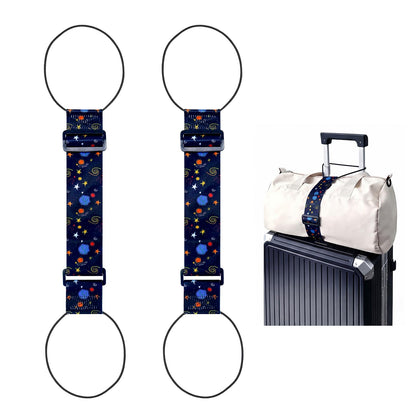 2 Pack Multi Use Strong Adjustable Luggage Connector Straps for Suitcases