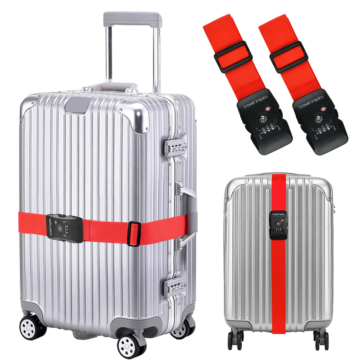 Travel Inspira Luggage Straps for Suitcases with TSA Lock