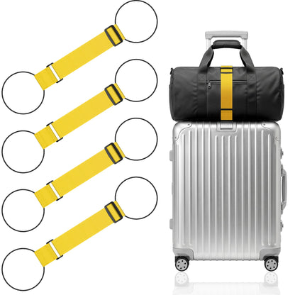Mayski 4 Pack Adjustable Elastic Luggage Connector Straps for Suitcases