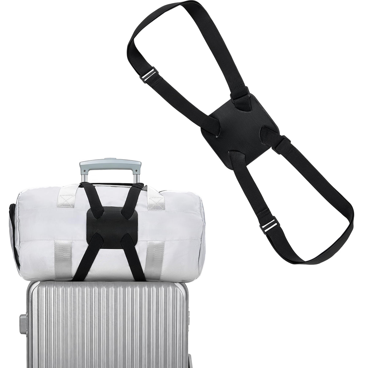 Chelmon 2 Pack Luggage Straps, Ajustable Elastic Bungee Belt for Suitcases, Add Extra Bag Easy and Securely for Travel