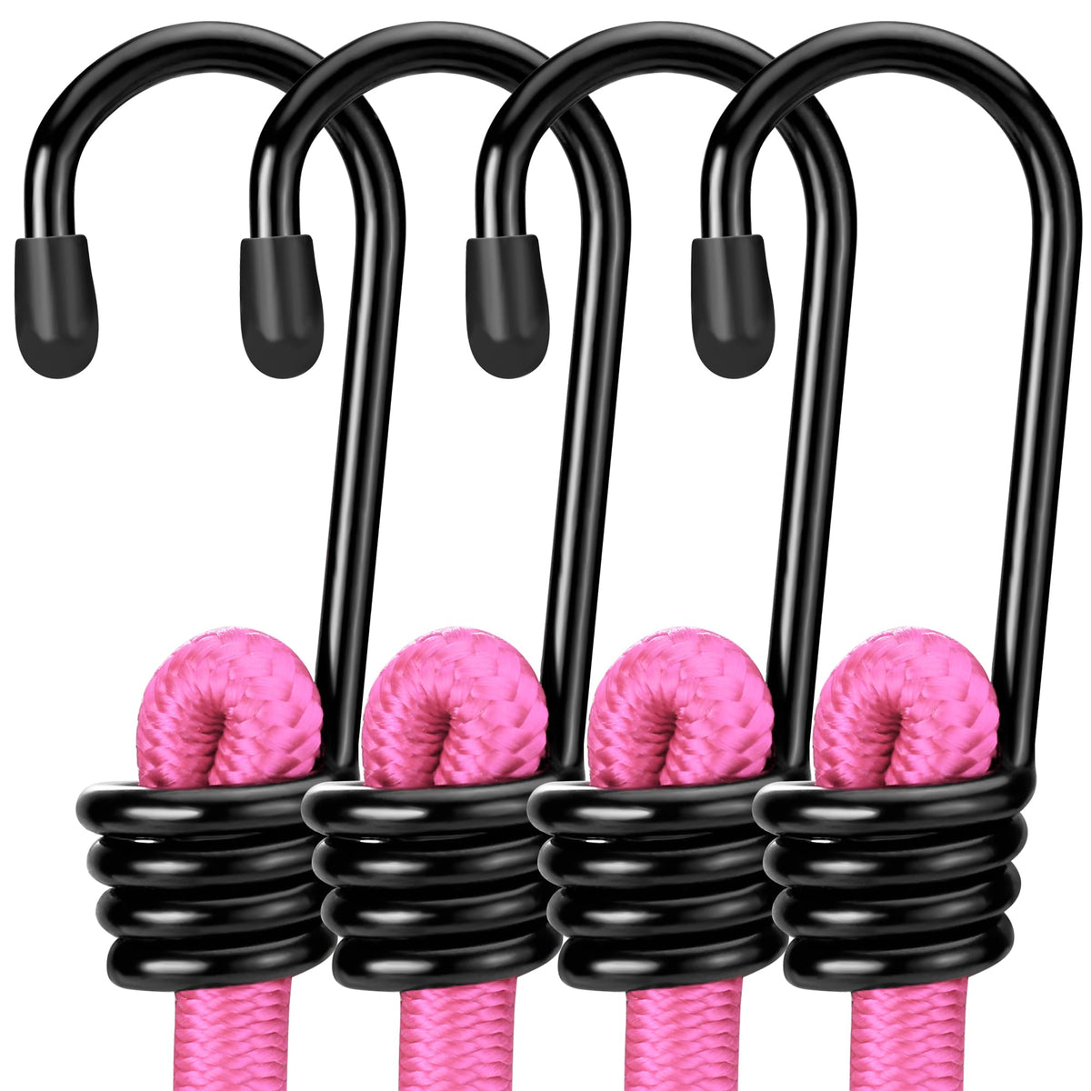 WORKPRO 24" Bungee Cords with Hooks, 4 Pack Heavy Duty Outdoor Bungee Strap