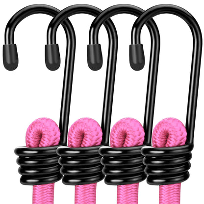 WORKPRO 24" Bungee Cords with Hooks, 4 Pack Heavy Duty Outdoor Bungee Strap