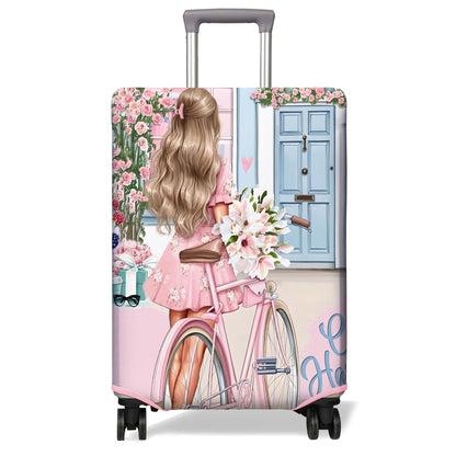 Travel Luggage Cover Suitcase Protector Fits 18-32 Inch Wheel Covers PatternedTravel Related Items Flower Luggage Protector Elastic M