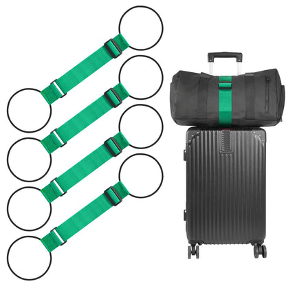 BILIONE Adjustable Luggage Connector Straps for Suitcases 2-Pack (Black)