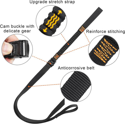 Ayaport Motorcycle Luggage Straps Stretch Adjustable Straps with Clips for Securing (4)
