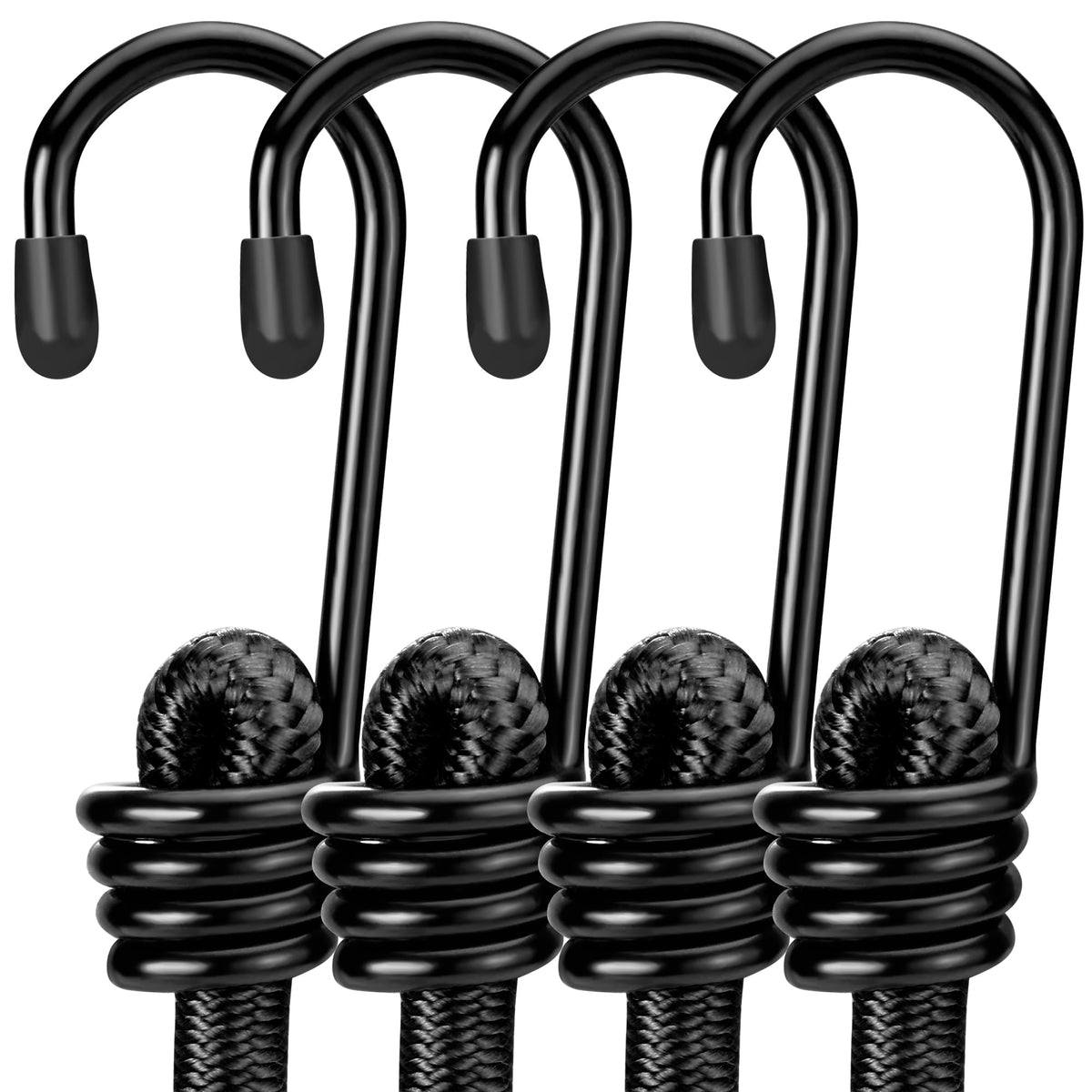 WORKPRO 24" Bungee Cords with Hooks, 4 Pack Heavy Duty Outdoor Bungee Strap