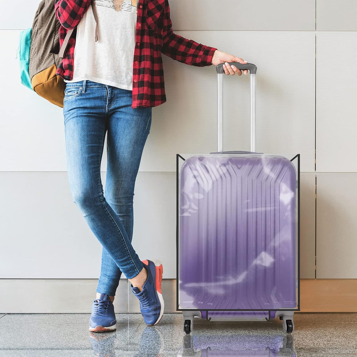 Cosmos 1 Pc Luggage Cover Clear PVC Suitcase Protector Travel Luggage Transparent Protective Cover Waterproof and Dustproof Luggage Suitcase Protector for Women and Men (28 Inch)