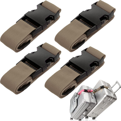 Luggage Straps for Suitcases, Travel Belt Multiple Connector, 2 Pack Black