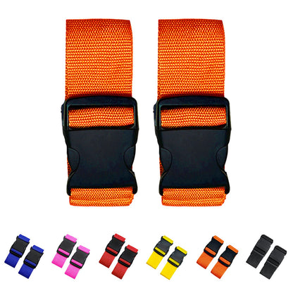 2 Pack Suitcase Straps, Bright Color Adjustable Luggage Belts, TSA Approved (Black)