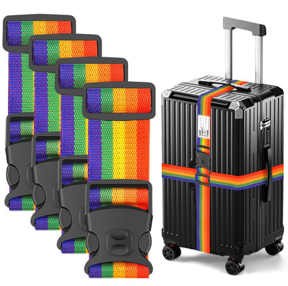 BILIONE Luggage Straps for Suitcases, Adjustable Lockable Suitcase Straps