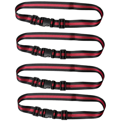 MAGARROW 2" Utility Luggage Straps with Buckle Adjustable, 4-Pack (Black, 2 in x 9.5 ft)