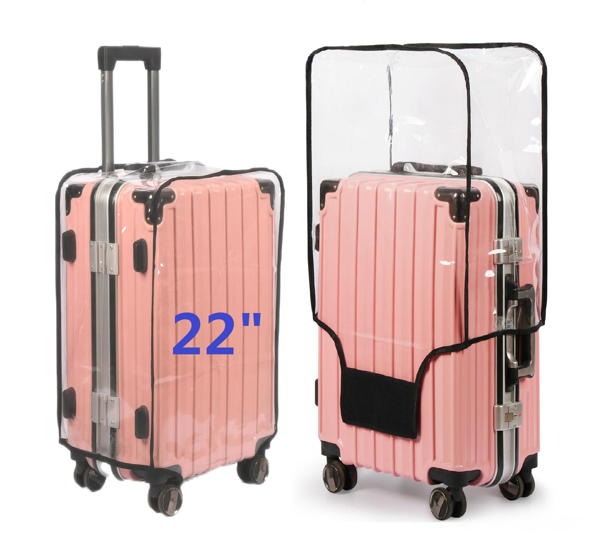 Clear PVC Suitcase Cover Protectors Thicken Luggage Cover Protector Full Transparent Waterproof Wheeled Dustproof Luggage Sleeve Protector 26"