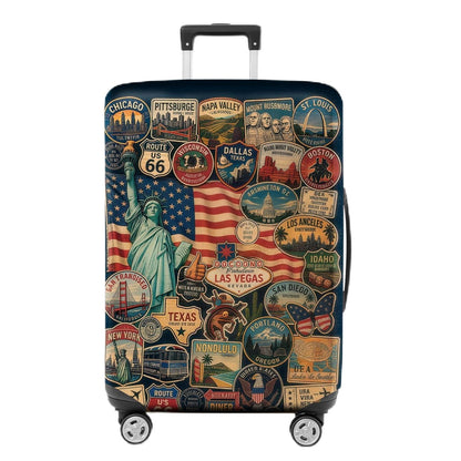 Colorful Geometric Luggage Cover, Abstract Suitcase Protector
