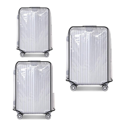 Clear PVC Luggage Cover Protectors - Transparent Waterproof Suitcase Sleeve for 20"+24"+28" Wheeled Suitcases (3PCS)