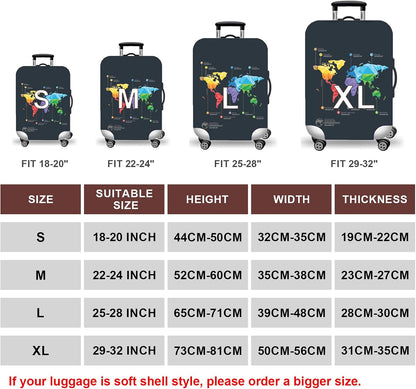 WUJIAONIAO Travel Luggage Cover Suitcase Cover Protector Skins 18-32 Inch