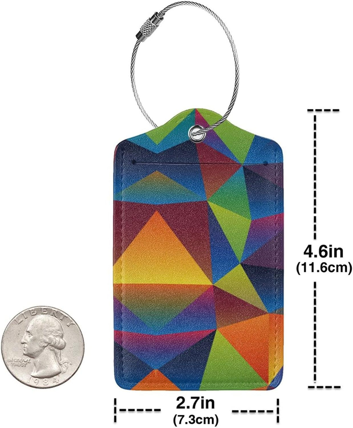 2 Pack Luggage Tag for Suitcase, Cute Leather Baggage Tag with Stainless Steel Loop Privacy Cover for Women Girls Bag Travel