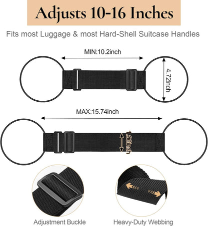 Luggage Connector Straps for Suitcases, Adjustable Add-a-Bag Belt 2 Pack