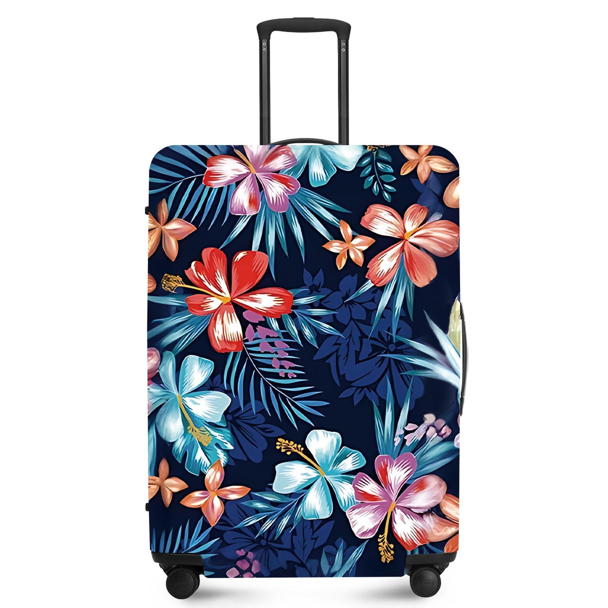 FOREVER QUEEN Blue Gold Luxury Marble Luggage Cover Suitcase Protector Suitcase Cover Anti-Scratch,Stretchable Bag Cover Washable Durable Polyester