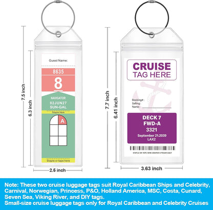 Maloun Cruise Luggage Tag Holders for Royal Caribbean & Carnival, 6 Pack