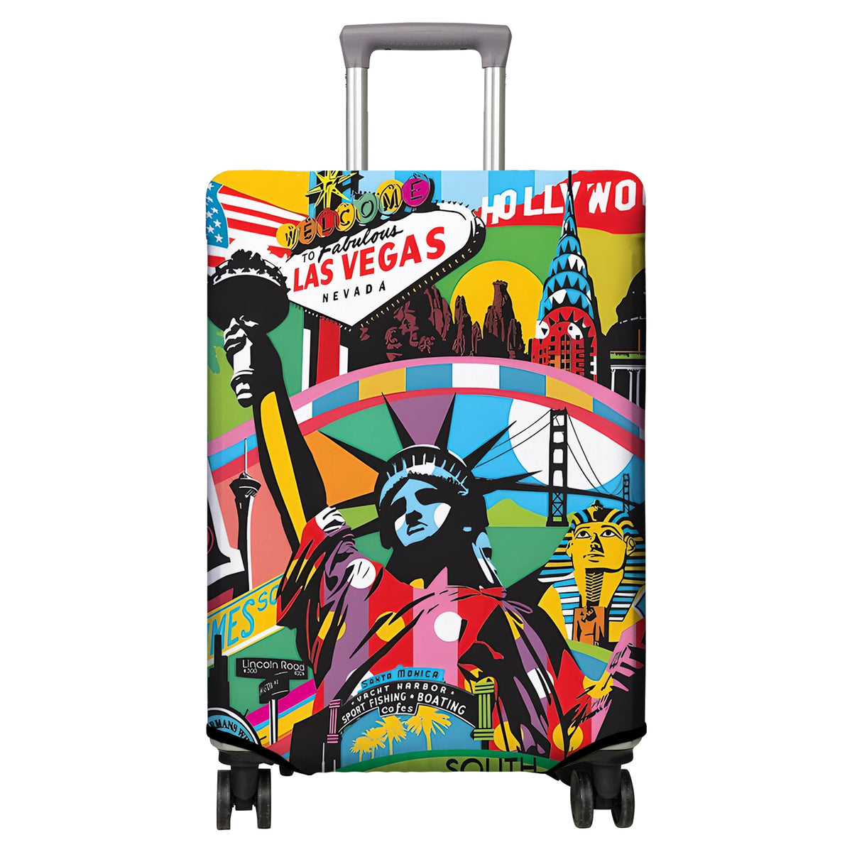 Travel Luggage Cover Suitcase Protector Fits 18-32 Inch Wheel Covers PatternedTravel Related Items Flower Luggage Protector Elastic M