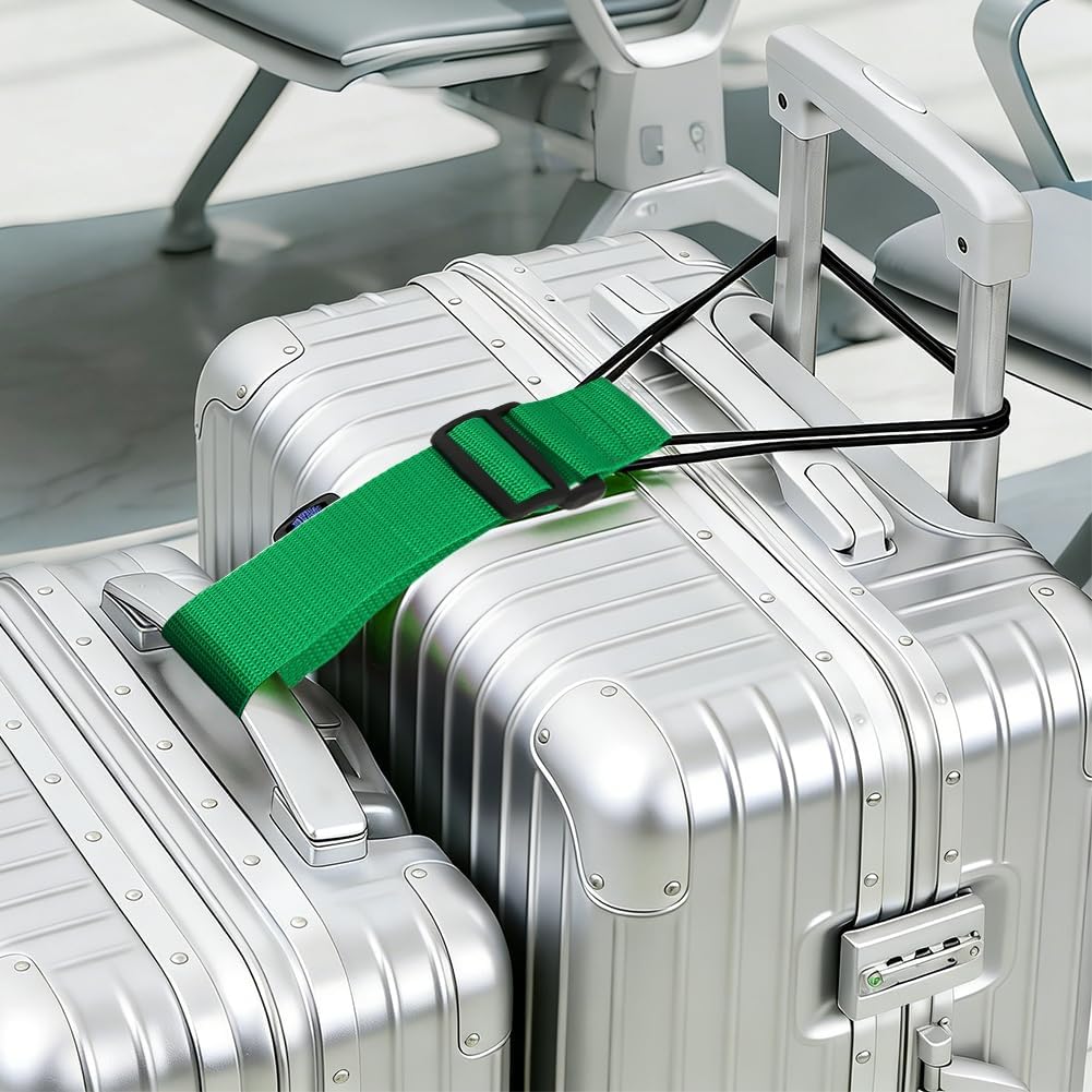7 Pack Multi Use Adjustable Luggage Connector Straps, Strong Sturdy Elastic Durable Straps,Waterproof Hands-Free Travel Essential for Multiple Suitcases, Secure Stacking, Add-a-Bag