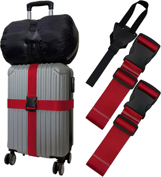 Polyhedron Luggage Straps for Suitcases Heavy Duty Adjustable (Set of 3)