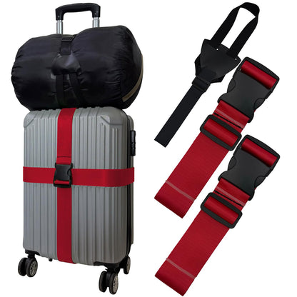 Polyhedron Luggage Straps for Suitcases Heavy Duty Adjustable (Set of 3)