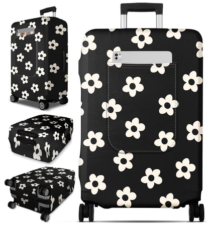 Slohif Luggage Cover for Suitcase Tsa Approved Protector - Luggage Sleeve Large Suit Case Cover Travel Stretch Baggage Case Protective Washable Fit 18-32 Inch Marble L