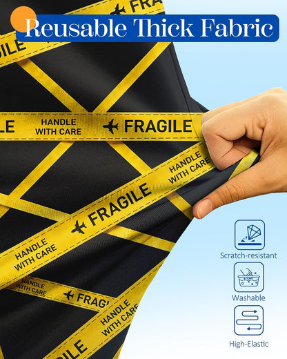 Slohif Cool Luggage Cover with Storage Pocket 28-30 inch Caution Tape