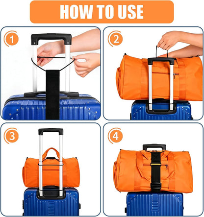 4 Pack Adjustable Luggage Straps for Suitcases with Bottle Strap