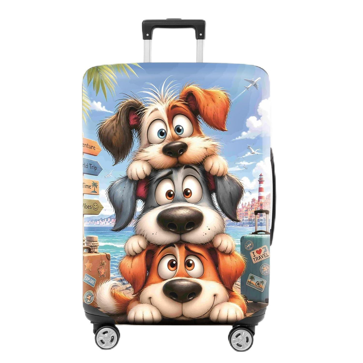 Colorful Geometric Luggage Cover, Abstract Suitcase Protector